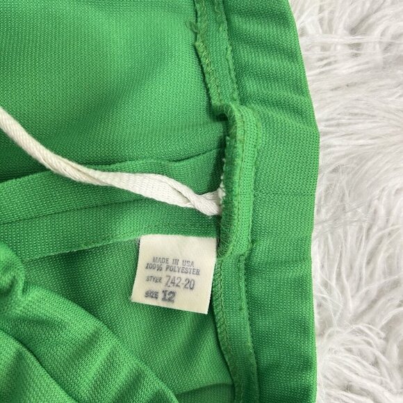 ALFRED SHAHEEN VTG 60s Tunic Dress Pantsuit Hawaii USA Brady Bunch Mom Green 12 - Picture 14 of 15